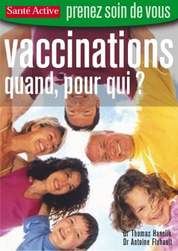Photo d'une famille en cercle vue du sol en couverture du guide de Santé Active Edition sur les vaccinations