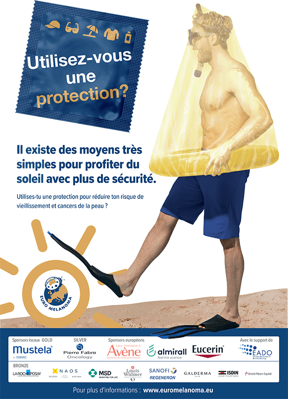 Affiche de la campagne de sensibilisation au cancer de la peau Euromelanoma 2023